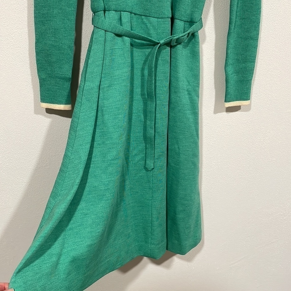 Vintage Wool Green Dress - Picture 5 of 11